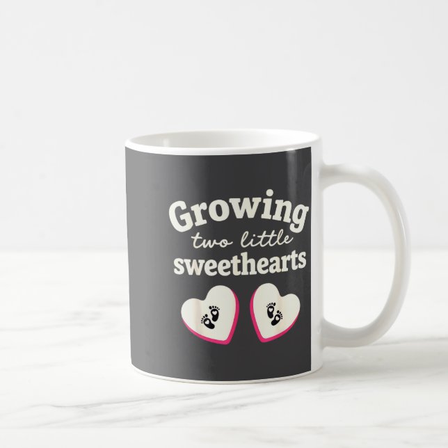 Caneca De Café Growing Two Little Sweethearts Valentines Pregnanc (Direita)