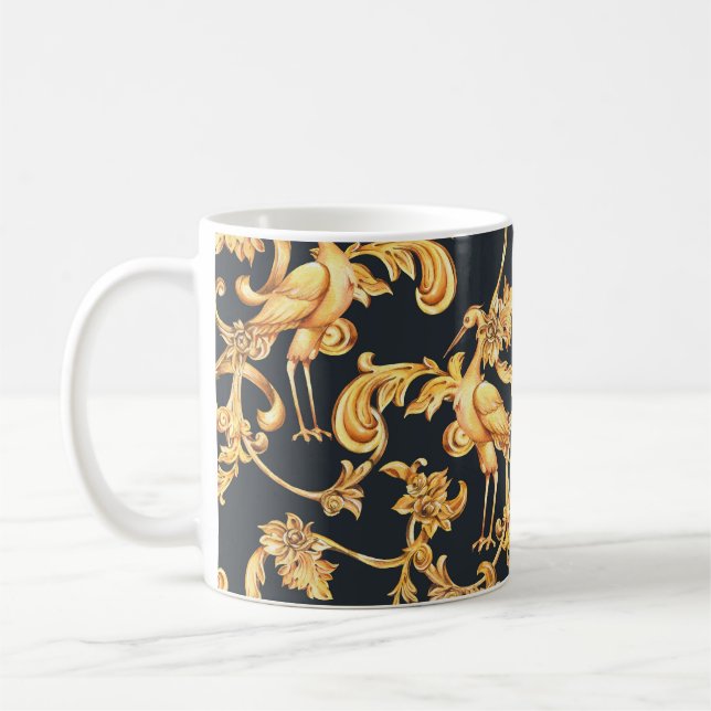 Caneca De Café gruas barrocas ouros: ornamento rococó. (Esquerda)
