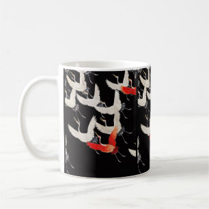 Caneca De Café Gruas voadoras japonesas Kimono Art