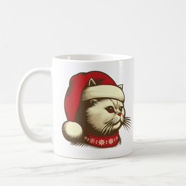 Caneca De Café Grump Christmas Cat (Esquerda)