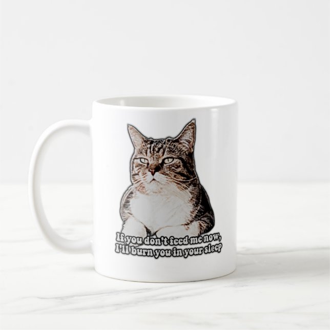 Caneca De Café "Grumpy cat meme for cat people and kitten proprie (Esquerda)