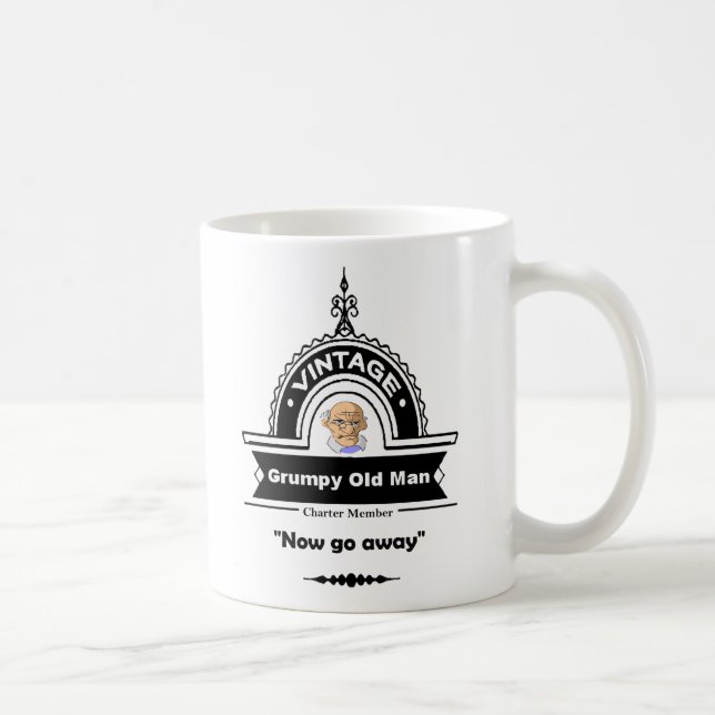 Caneca De Café Grumpy Old Man Club Divertido "Over the Hill" (Direita)