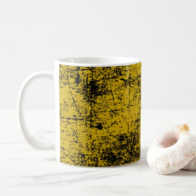 Caneca De Café Grunge amarelo (Com Donut)