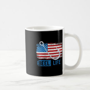 Caneca De Café Grunge American Flag Fish Graphic