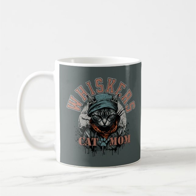 Caneca De Café Grunge Cat Mãe (Esquerda)