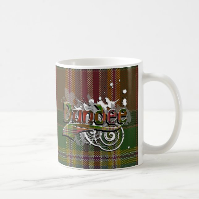 Caneca De Café Grunge do Tartan de Dundee (Direita)