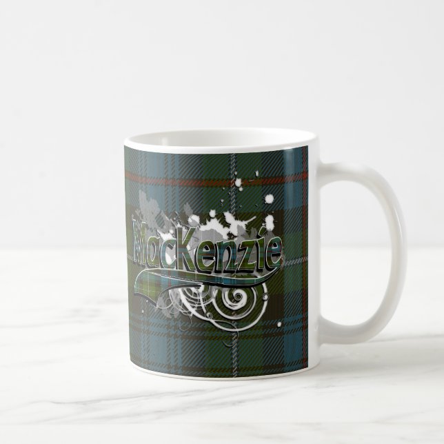 Caneca De Café Grunge do Tartan de MacKenzie (Direita)