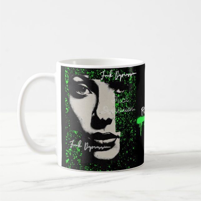 Caneca De Café Grunge & Grace Mug - Grafite Neon "FKDPRSN" (Esquerda)