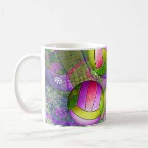 Caneca De Café Grungy Girly Voleibol