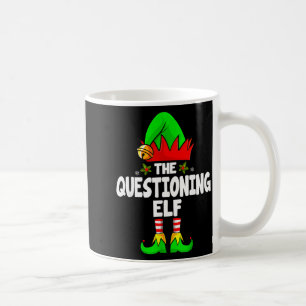 Caneca De Café Grupo de Elfo Questionador Festa de Natal de Pijam