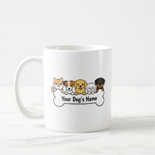 Caneca De Café Grupo de Filhotes de Raças Mistas Personalizado Ca