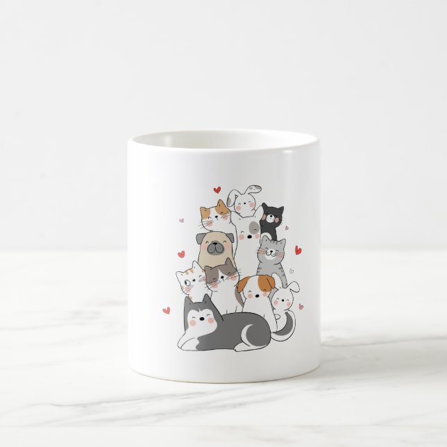 CANECA DE CAFÉ GRUPO DE GATOS | COMPRAR DE DESIGN DE AMANTES CAT  (Centro)