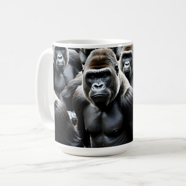 Caneca De Café Grupo de Gorilas (Frente Esquerda)