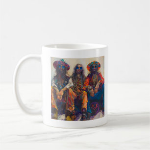 Caneca De Café Grupo de Homens Hippie