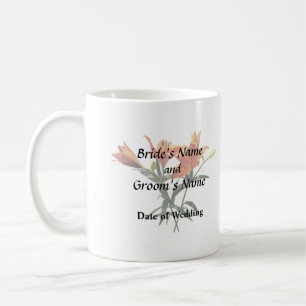 Caneca De Café Grupo de Lírios Laranja