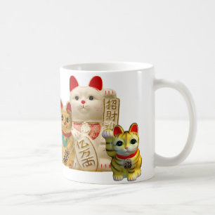 Caneca De Café Grupo de ondulação japonês dos gatos da boa sor
