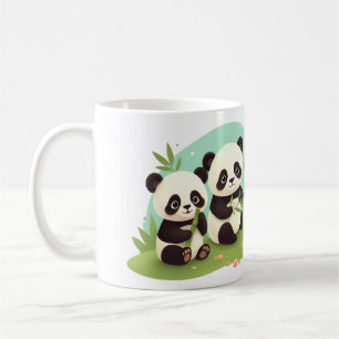 Caneca De Café Grupo De Pandas