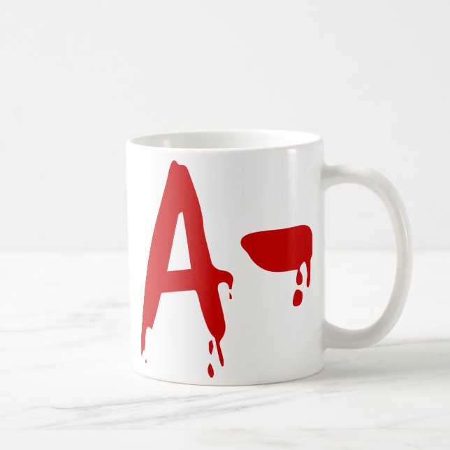 Caneca De Café Grupo sanguíneo um hospital negativo do #Horror (Direita)