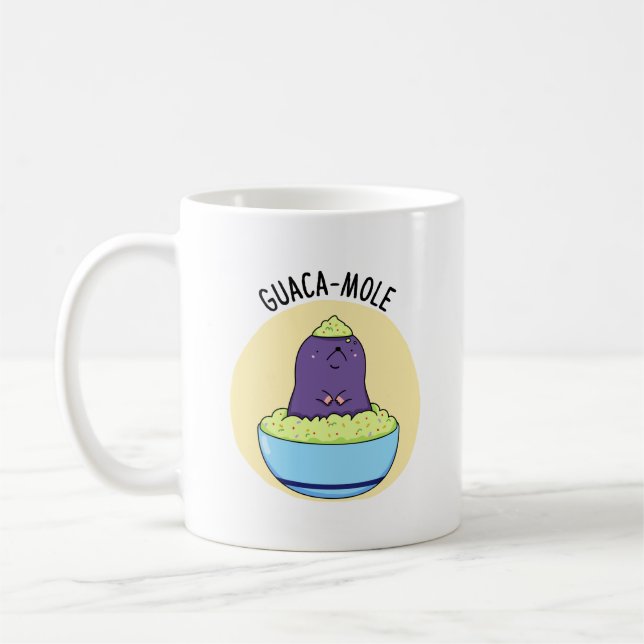 Caneca De Café Guacamole Funny Mole Em Guacamole Dip Pun (Esquerda)