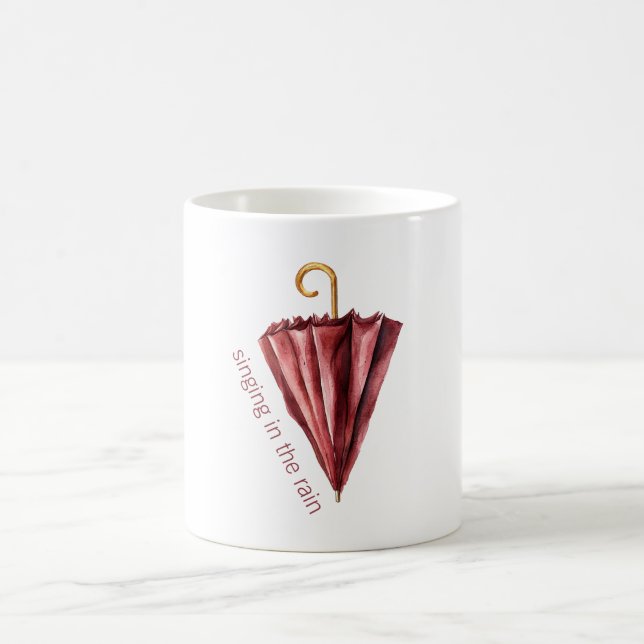 Caneca De Café Guarda-chuva Burgundy Cantando na Chuva (Centro)