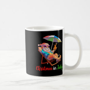 Caneca De Café Guarda-chuva de Cadeira de Praia do Papai Noel no