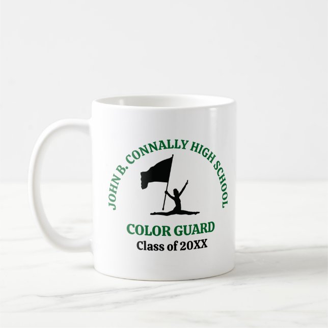 Caneca De Café Guarda de Cores Personalizada da Green High School (Esquerda)