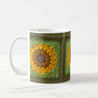Caneca De Café Guardanapo de croché de girassol