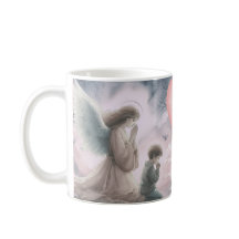 Guardian Angel e Criança Rezando Juntos