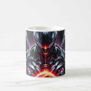 Caneca De Café Guardião Cósmico Cibernético Abstrato Robô Futuris