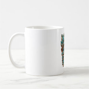 Caneca de Café Guardião Talhado em Verde Azulado
