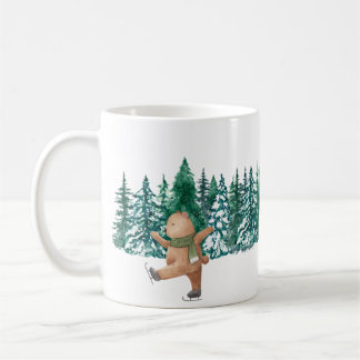 Caneca De Café guarnição de aguarela verde branca em volta da flo