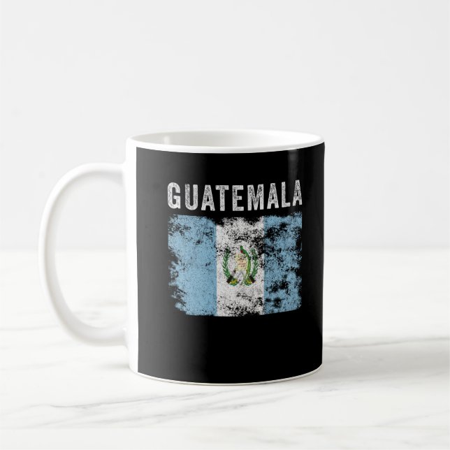 Caneca De Café Guatemala Flag Vintage - Guatemala Flag (Esquerda)