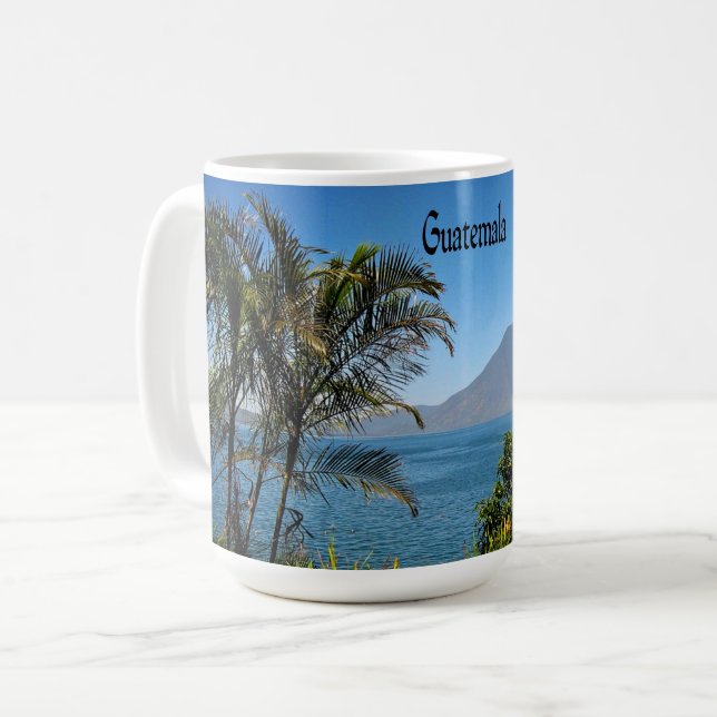 Caneca De Café Guatemala, paisagem bonita da natureza (Frente Esquerda)