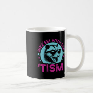 Caneca De Café Guaxinim Autismo Piada Engraçada Rizz Em Com O Tis