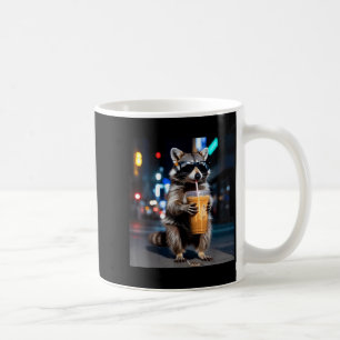 Caneca De Café Guaxinim bebendo café gelado meme engraçado de ani