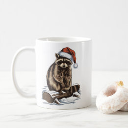 Caneca De Café Guaxinim de Natal