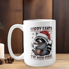 Caneca De Café Guaxinim de Natal Presente de Brincadeira Feral