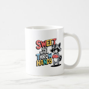 Caneca De Café Guaxinim Doce Mas Difícil Boxe Humor Atitude Engra