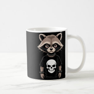 Caneca De Café Guaxinim Emo Escuro Com Estilo Punk Alternativo Cr