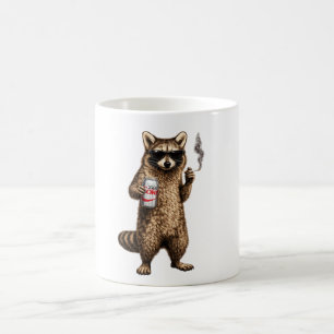 Caneca De Café Guaxinim engraçado bebendo bebida dietética - Ócul