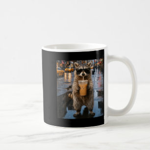 Caneca De Café Guaxinim engraçado bebendo café gelado meme de ani
