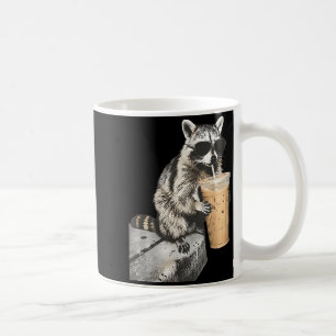 Caneca De Café Guaxinim engraçado bebendo café gelado meme de ani