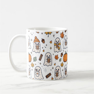 Caneca De Café Guaxinim Fantasma Café Padrão de Abóbora de Outono