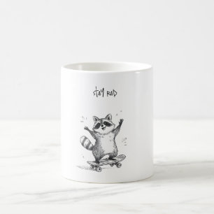 Caneca De Café Guaxinim fazendo skate – Skate divertido e fofo