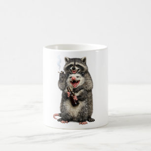 Caneca De Café Guaxinim Fumante, Gambá Cervejeiro Melhores Amigos