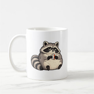 Caneca De Café Guaxinim Indiferente com Lanche