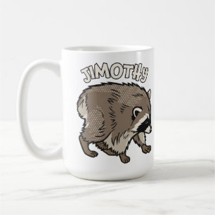 Caneca De Café Guaxinim Jimothy Estilo Desenho Animado