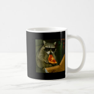 Caneca De Café Guaxinim Legal Divertido Com Óculos De Sol Comendo