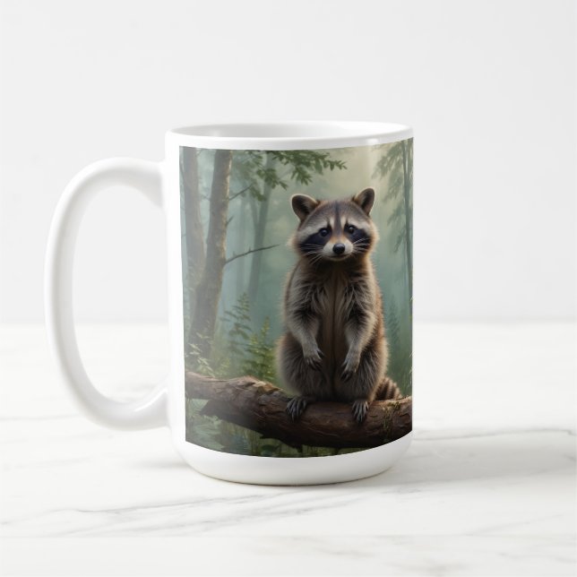 Caneca De Café Guaxinim na Floresta (Esquerda)