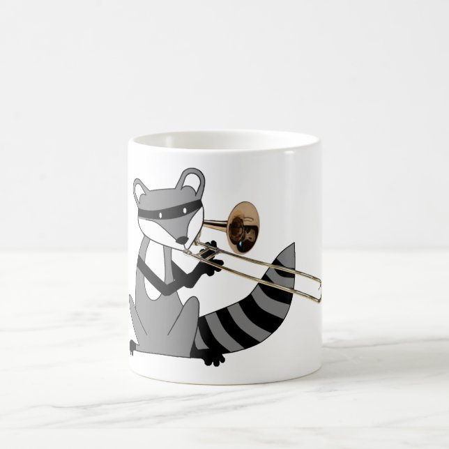 Caneca De Café Guaxinim que joga o Trombone (Centro)